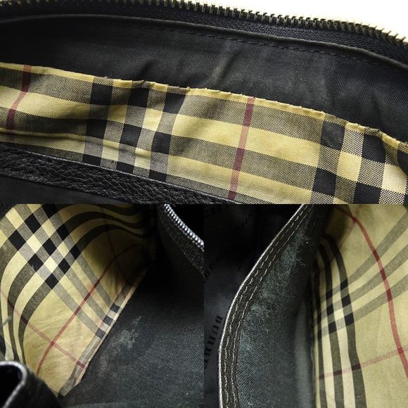 Burberry Shoulder Bag Clutch Leather Black - Picture 7 of 8